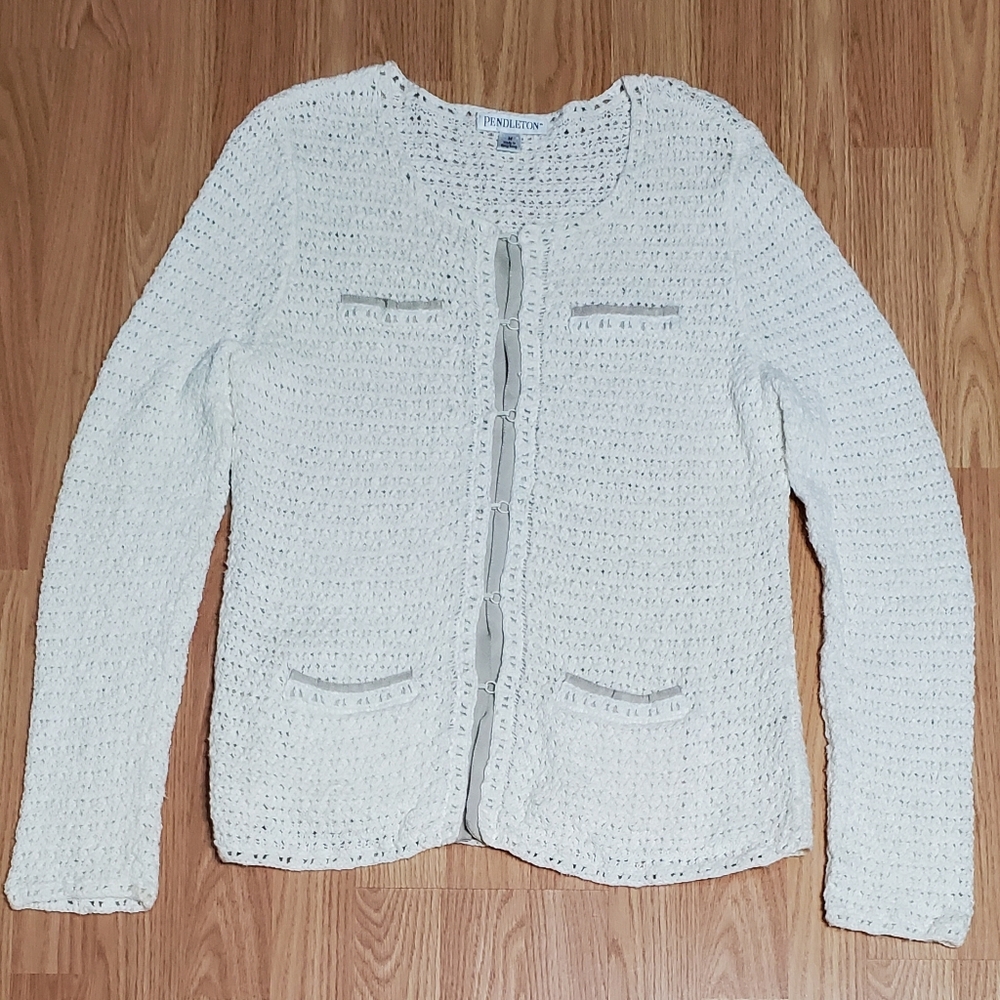 Pendleton Medium Cardigan Sweater Jacket Knit Lin… - image 2